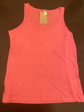 Alternative Heather Coral Pink Scoop Neck Tank Top